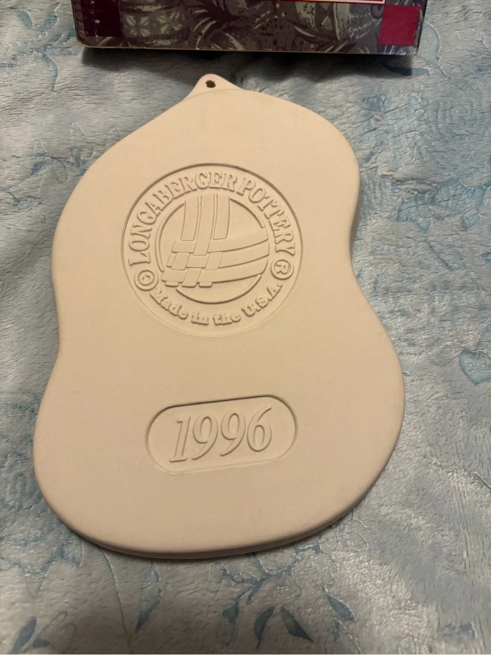 Longaberger Cream Easter Bunny Cookie Mold with Box